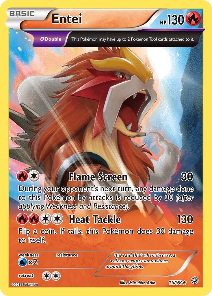 Ancient Origins Entei Pokémon card