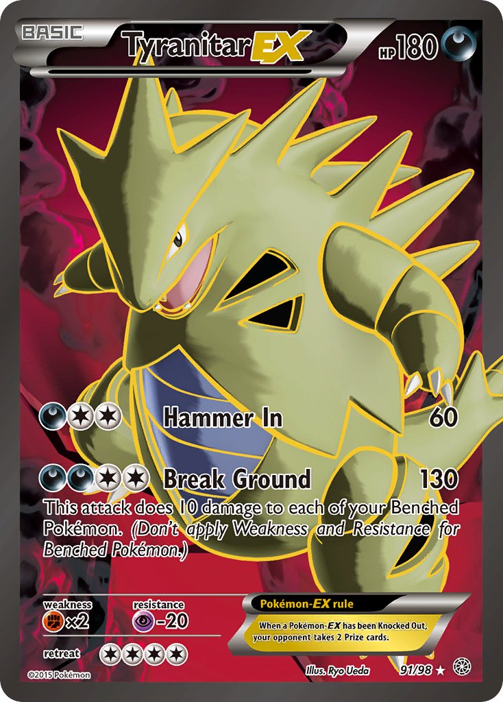 Ancient Origins Tyranitar EX Pokémon card