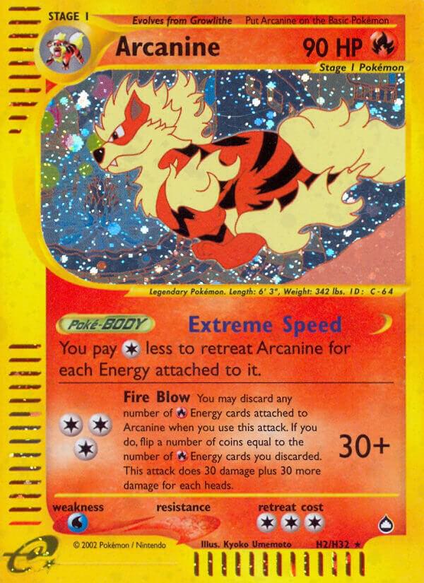 Aquapolis Arcanine Pokémon card