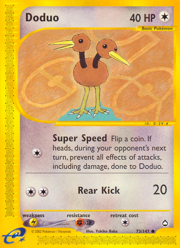 Aquapolis Doduo Pokémon card