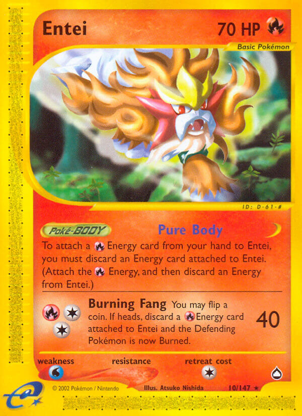 Aquapolis Entei Pokémon card