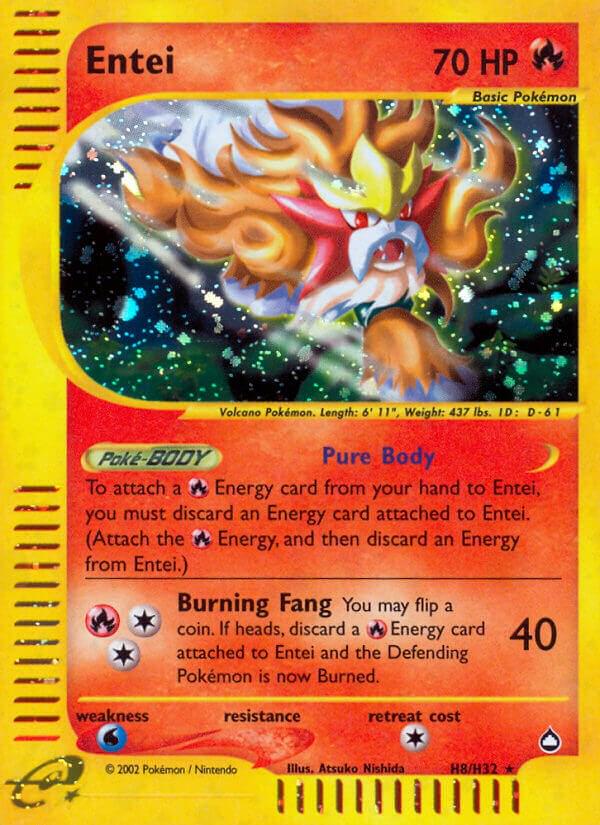 Aquapolis Entei Pokémon card
