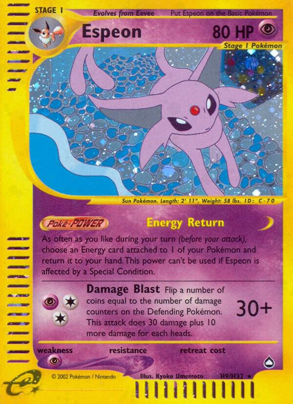 Aquapolis Espeon Pokémon card