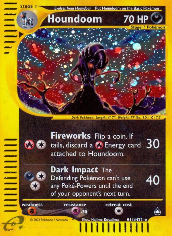 Aquapolis Houndoom Pokémon card