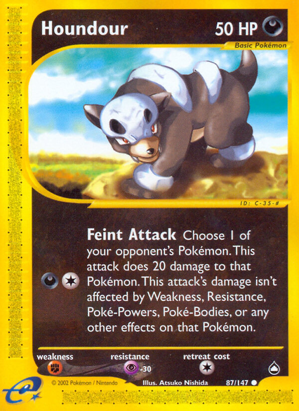 Aquapolis Houndour Pokémon card