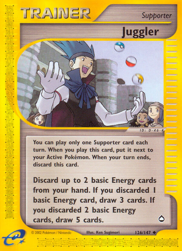 Aquapolis Juggler Pokémon card