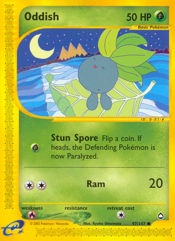Aquapolis Oddish Pokémon card