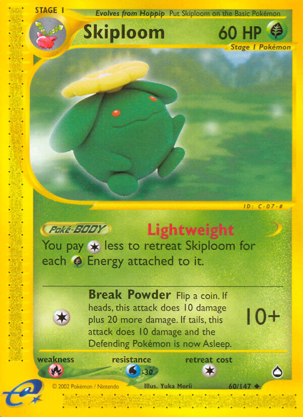 Aquapolis Skiploom Pokémon card
