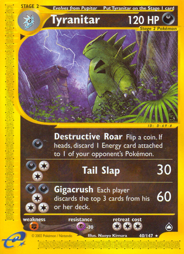 Aquapolis Tyranitar Pokémon card