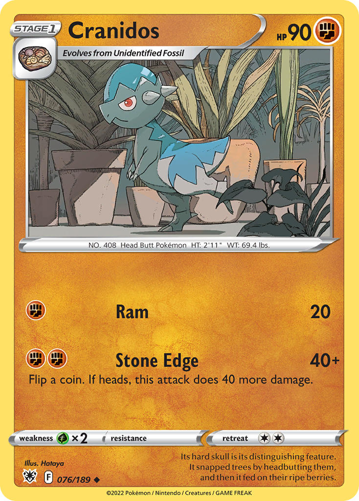 Astral Radiance Cranidos Pokémon card