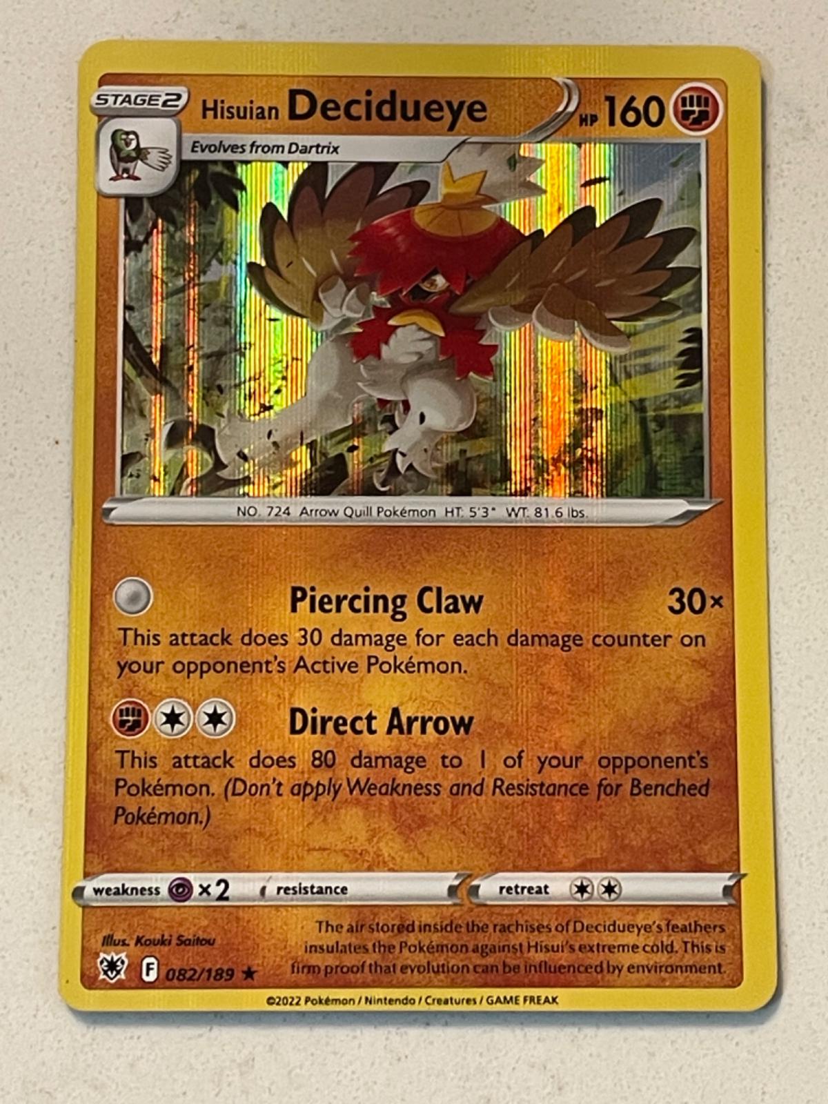 Astral Radiance Hisuian Decidueye [Holo] Pokémon card