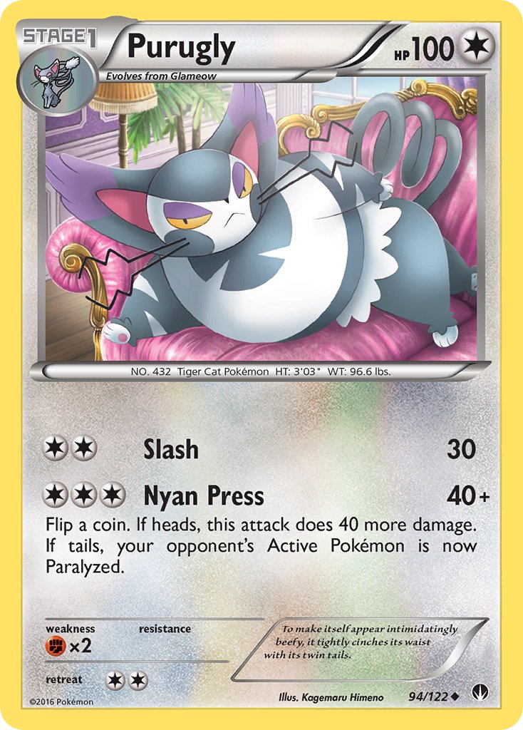 BREAKpoint Purugly Pokémon card