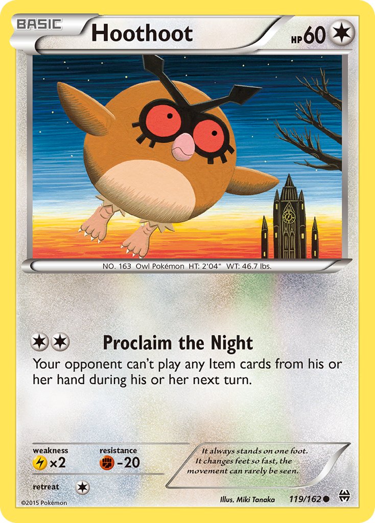 BREAKthrough Hoothoot Pokémon card