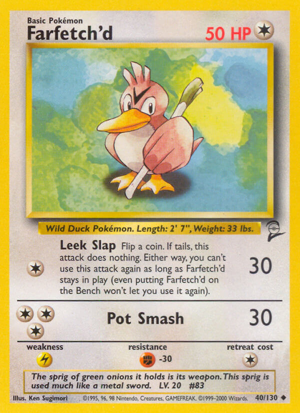 Base Set 2 Farfetch'd Pokémon card