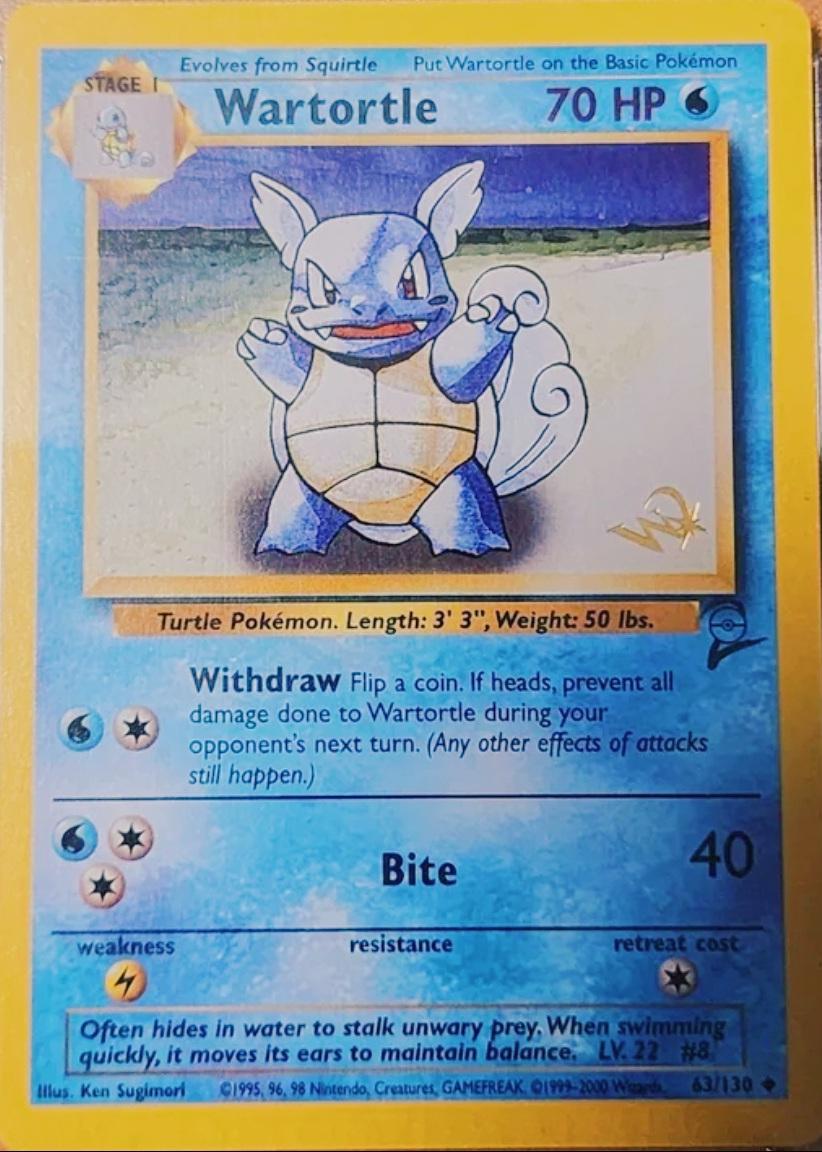 Base Set 2 Wartortle [W-Stamp] Pokémon card