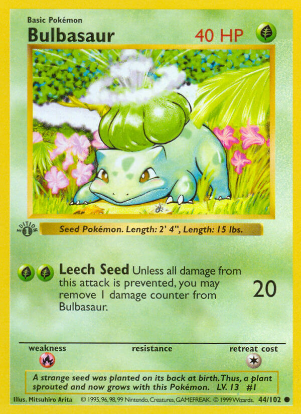 Base Set Bulbasaur Pokémon card