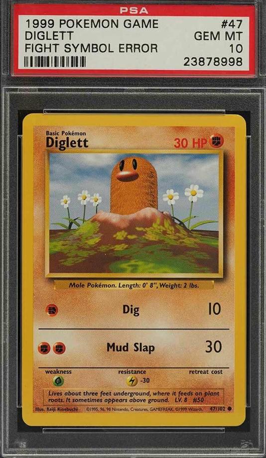 Base Set Diglett [Fight-Symbol-Error] Pokémon card