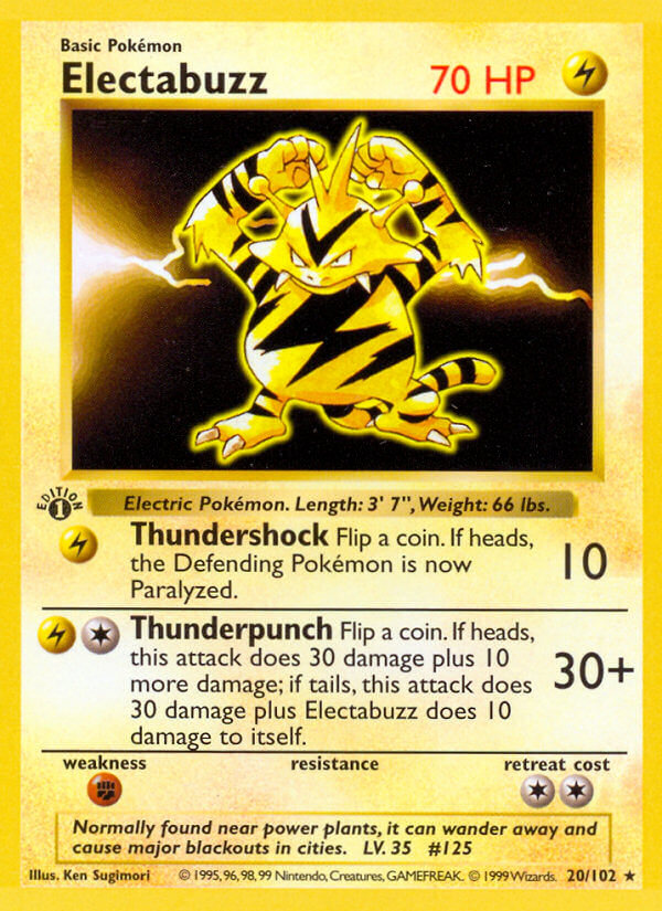 Base Set Electabuzz Pokémon card