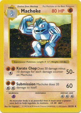 Base Set [Shadowless] Machoke [Shadowless] Pokémon card