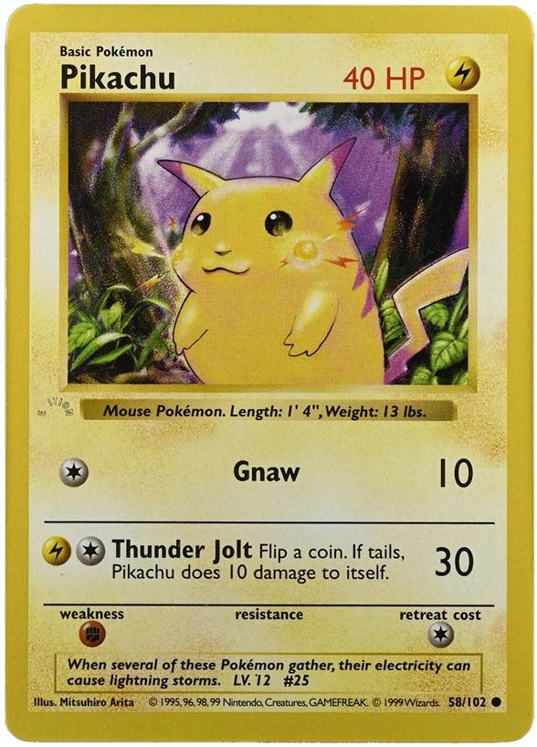 Base Set Pikachu [1st-Edition-Ghost-Stamp] Pokémon card