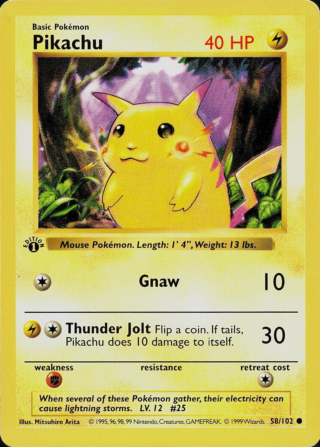 Base Set Pikachu [1st-Edition-Red-Cheeks] Pokémon card
