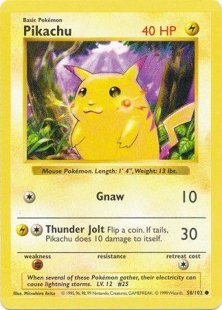 Base Set Pikachu [Shadowless-Red-Cheeks] Pokémon card