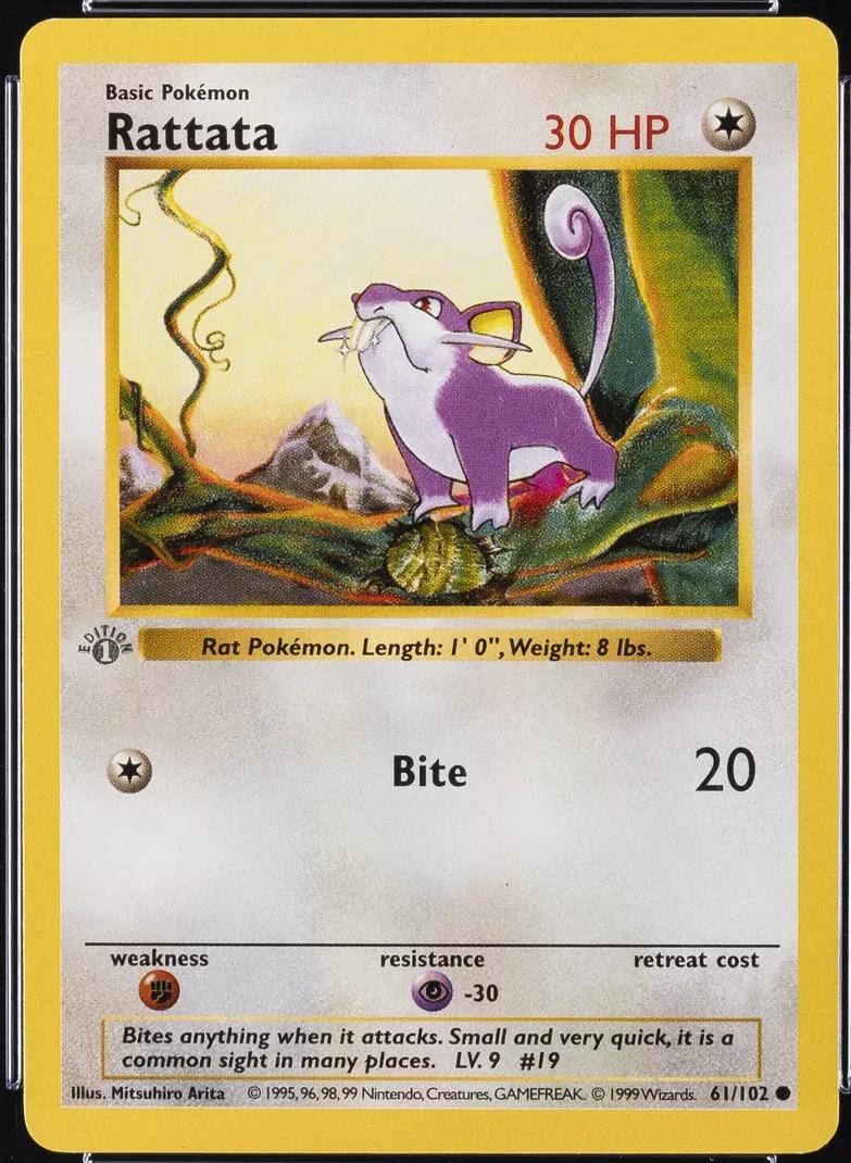 Base Set Rattata [1st-Edition-Gray-Stamp] Pokémon card