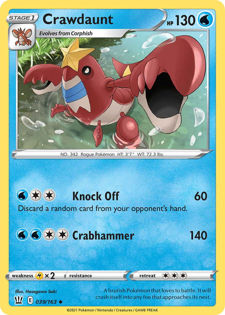 Battle Styles Crawdaunt Pokémon card