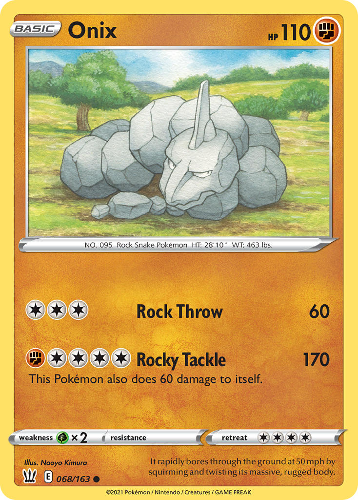Battle Styles Onix Pokémon card