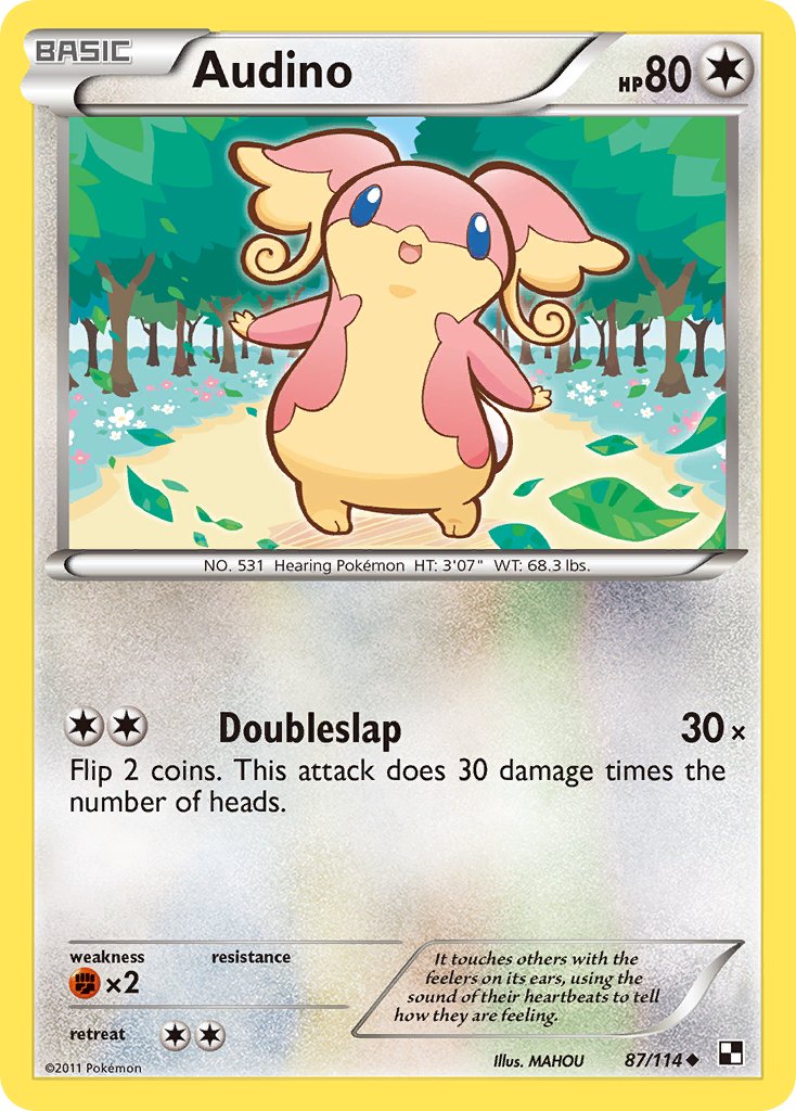 Black & White Audino Pokémon card