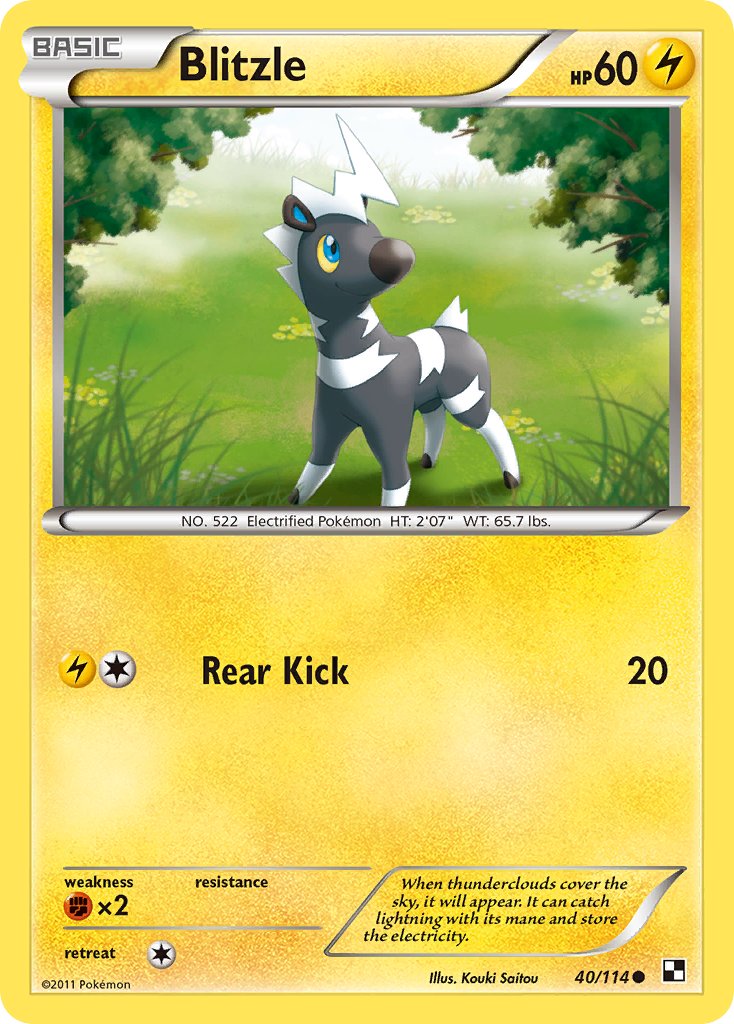Black & White Blitzle Pokémon card