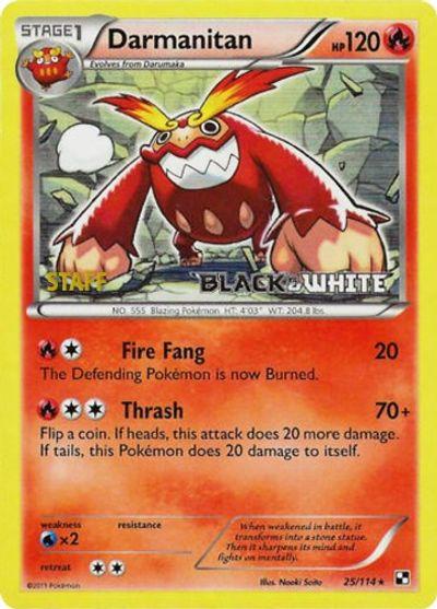 Black & White Darmanitan [Prerelease-Staff] Pokémon card