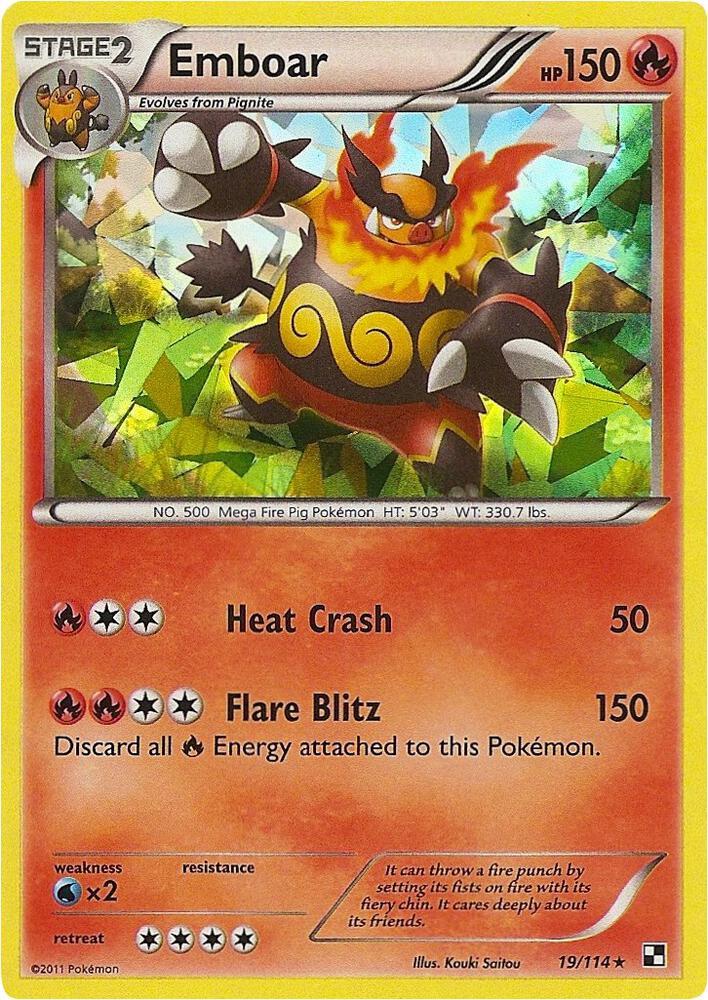 Black & White Emboar [Cracked-Ice] Pokémon card