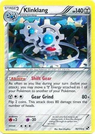 Black & White Klinklang [Cracked-Ice] Pokémon card