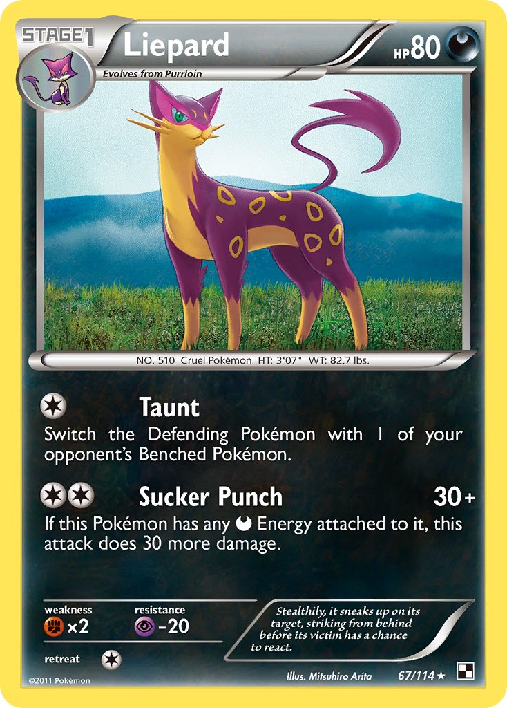 Black & White Liepard Pokémon card