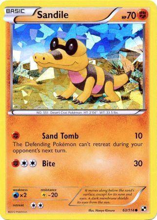 Black & White Sandile [Cracked-Ice] Pokémon card