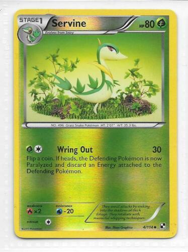 Black & White Servine [Reverse Holo] Pokémon card
