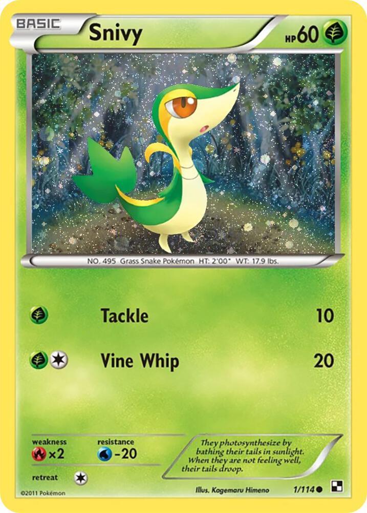 Black & White Snivy [Cosmos-Holo] Pokémon card