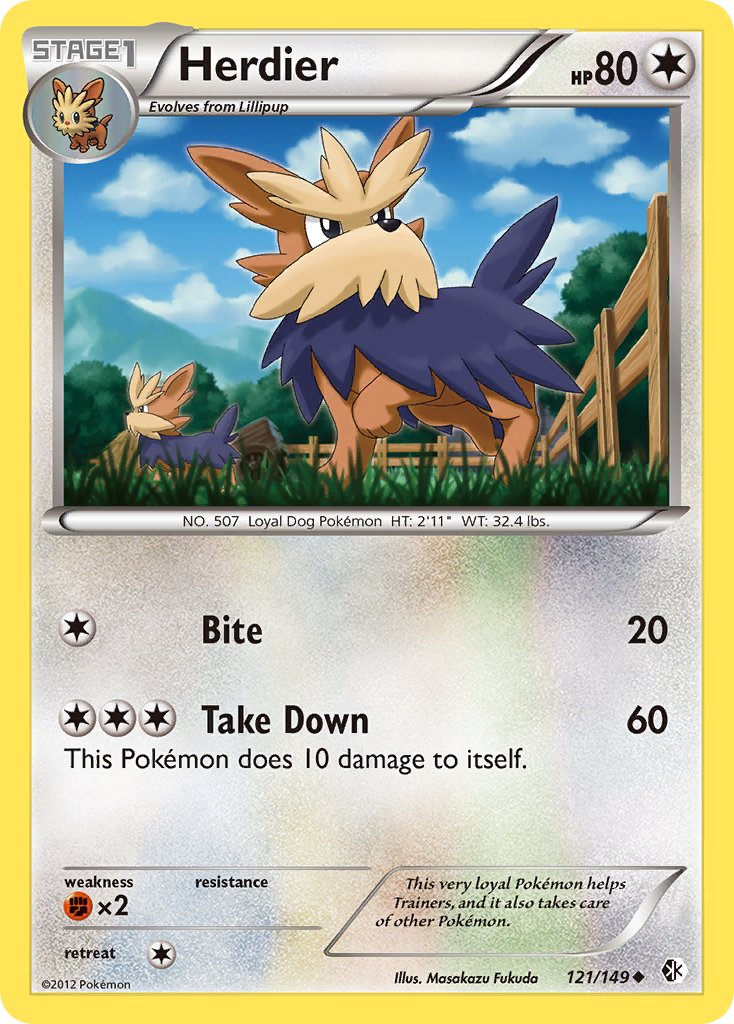 Boundaries Crossed Herdier Pokémon card