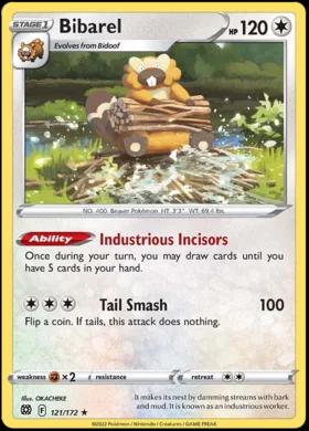 Brilliant Stars Bibarel [Holo] Pokémon card