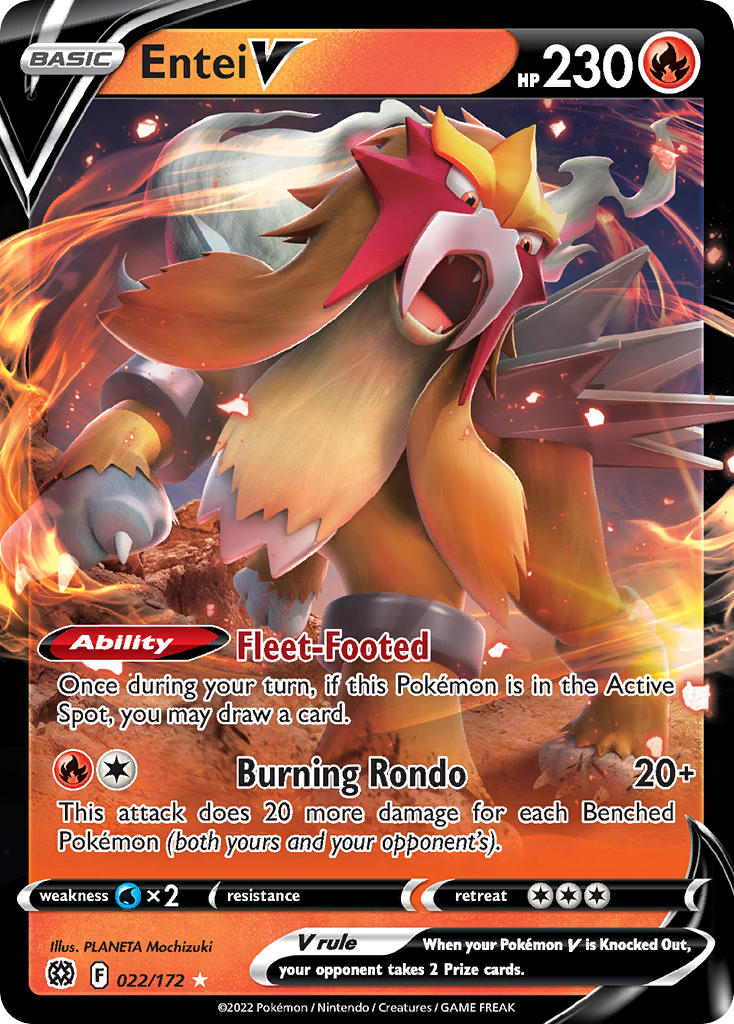 Brilliant Stars Entei V Pokémon card