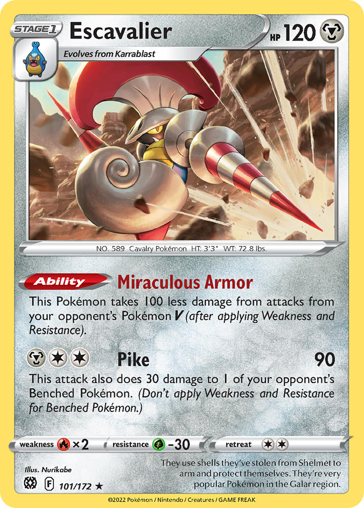 Brilliant Stars Escavalier Pokémon card
