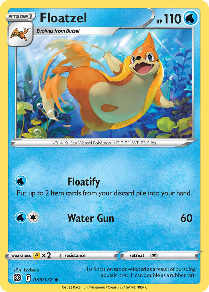 Brilliant Stars Floatzel Pokémon card