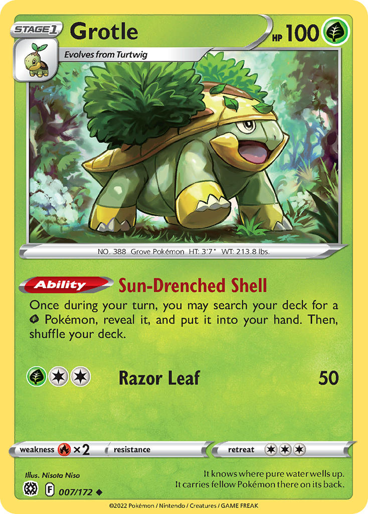 Brilliant Stars Grotle Pokémon card