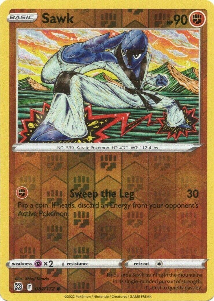 Brilliant Stars Sawk [Reverse Holo] Pokémon card