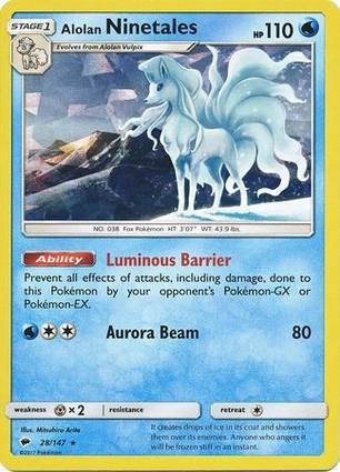 Burning Shadows Alolan Ninetales [Cracked-Ice] Pokémon card