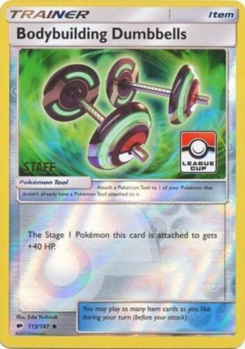 Burning Shadows Bodybuilding Dumbbells [League-Staff] Pokémon card