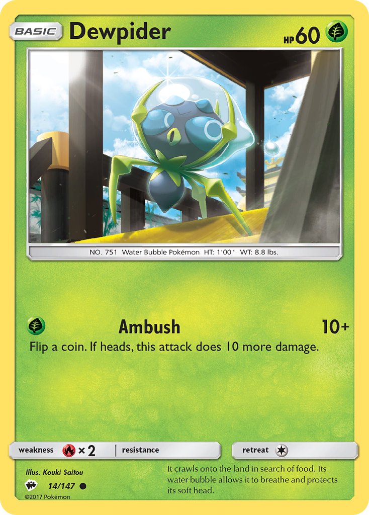 Burning Shadows Dewpider Pokémon card