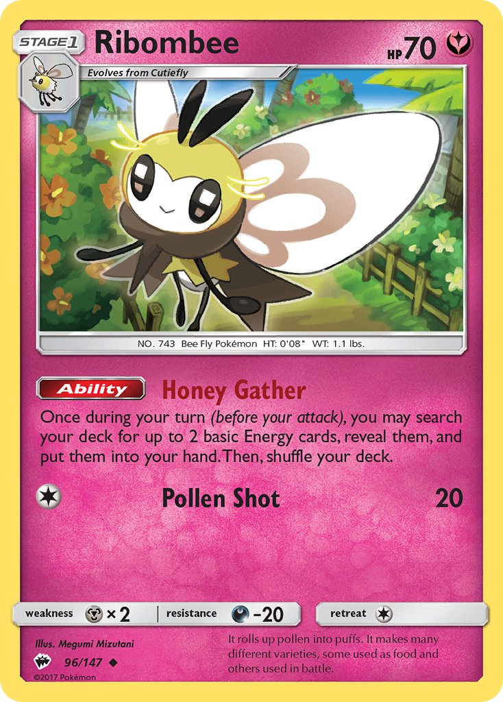 Burning Shadows Ribombee Pokémon card