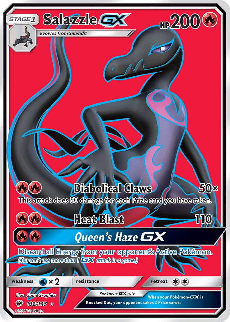 Burning Shadows Salazzle GX Pokémon card